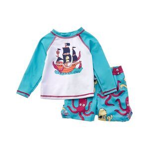 Sovereign Code Baby-Boys  2Pc Rashguard Top & Disruptor Swim Trunk Set, Blue